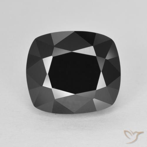 6.12ct Naturel Schorl Tourmaline, Coussin, Opaque, Photo A