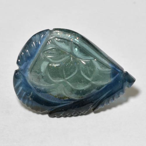 Tourmaline Bleu vert moyen naturelle Taille Fleur, 8.97 ct, Transparent