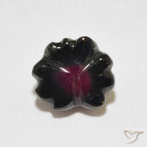 1.74ct Naturel Rouge foncé Tourmaline, Taille Fleur, Transparent