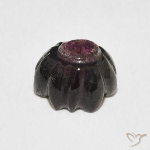 Tourmaline Rouge foncé naturelle Taille Fleur, 1.74 ct, Transparent