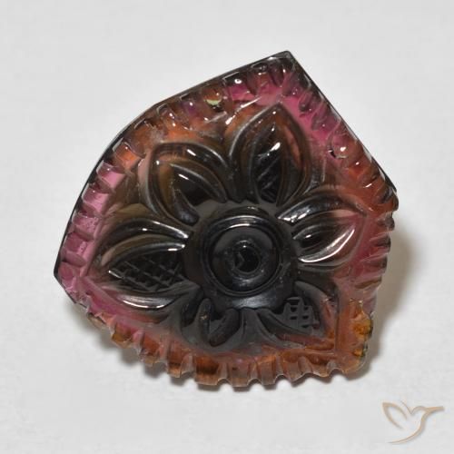 19.89ct Naturel Multicolore Tourmaline, Taille Fleur, Transparent