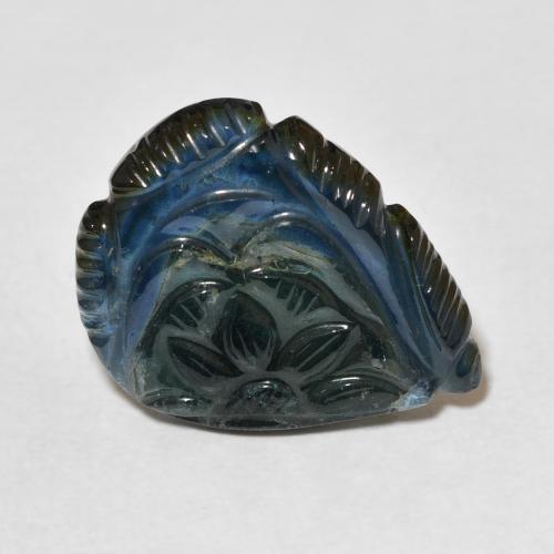 10.12ct Naturel Bleu vert Tourmaline, Taille Fleur, Transparent