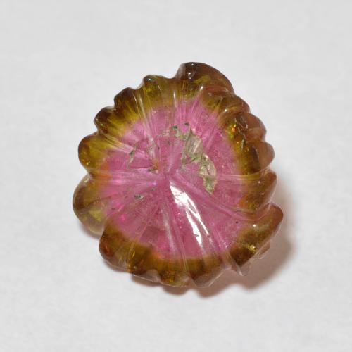 Tourmaline Pastèque naturelle Taille Fleur, 5.37 ct, Transparent