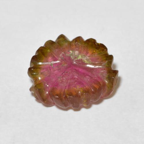 Tourmaline Pastèque naturelle Taille Fleur, 5.37 ct, Transparent