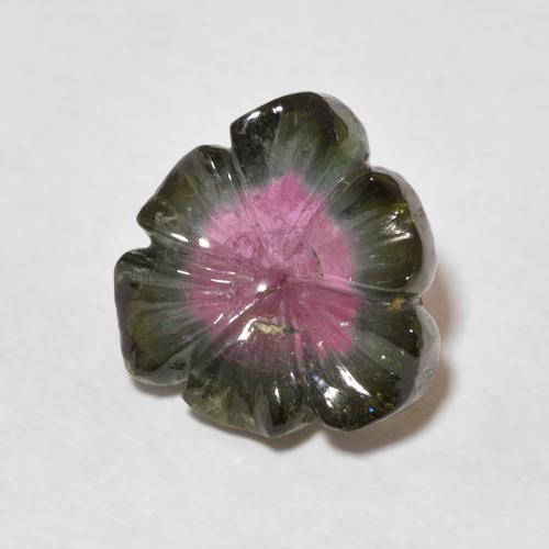 Tourmaline Pastèque naturelle Taille Fleur, 5.23 ct, Transparent