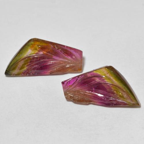 11.78ctw Naturel Multicolore Tourmaline, Fantaisie, Transparent