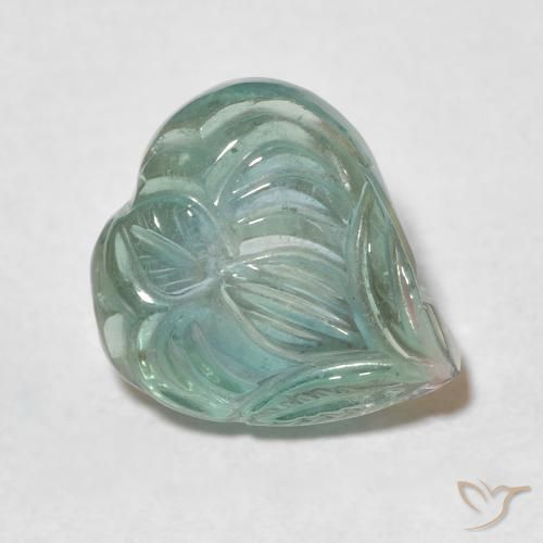 Tourmaline Vert grisâtre naturelle Taille Fleur, 7.64 ct, Transparent