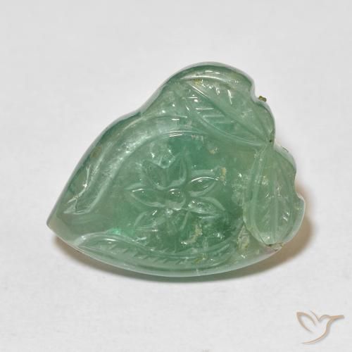 24.92ct Naturel Menthe légère Tourmaline, Taille Fleur, Transparent
