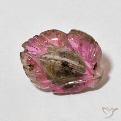 3.78ct Naturel Multicolore Tourmaline, Taille Fleur, Transparent