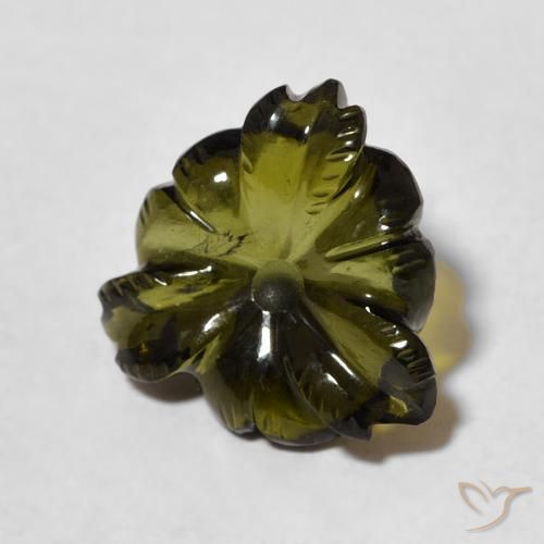 Tourmaline Vert foncé naturelle Taille Fleur, 4.28 ct, Transparent