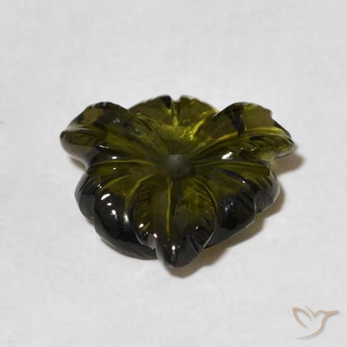 Tourmaline Vert foncé naturelle Taille Fleur, 4.28 ct, Transparent