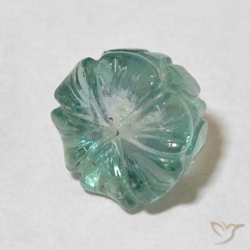 Tourmaline Turquoise naturelle Taille Fleur, 6.83 ct, Transparent