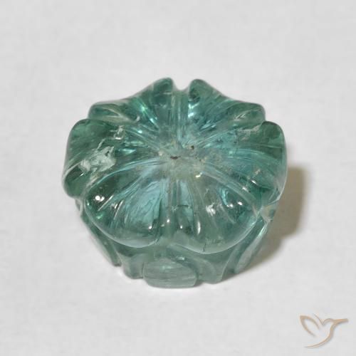 Tourmaline Turquoise naturelle Taille Fleur, 6.83 ct, Transparent