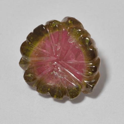Tourmaline Pastèque naturelle Taille Fleur, 8.80 ct, Transparent