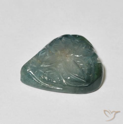 Tourmaline Bleu verdâtre naturelle Taille Fleur, 6.25 ct, Transparent