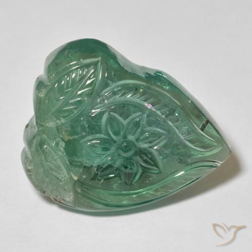 Tourmaline Vert clair naturelle Taille Fleur, 31.63 ct, Transparent