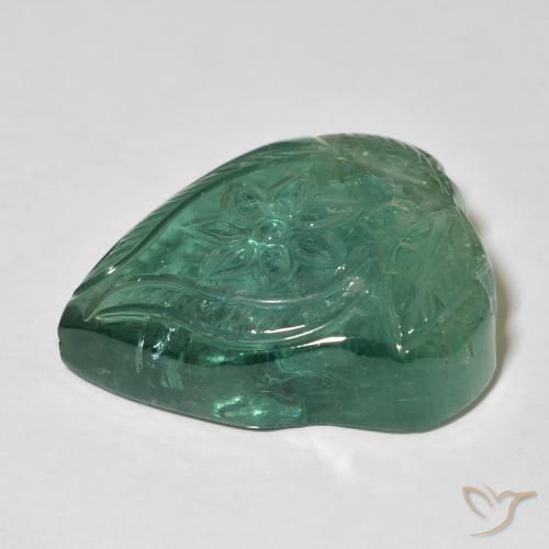Tourmaline Vert clair naturelle Taille Fleur, 31.63 ct, Transparent