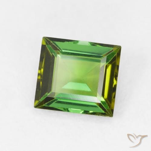 Tourmaline Vert terreux naturelle Baquette, 0.58 ct, VVS-VS