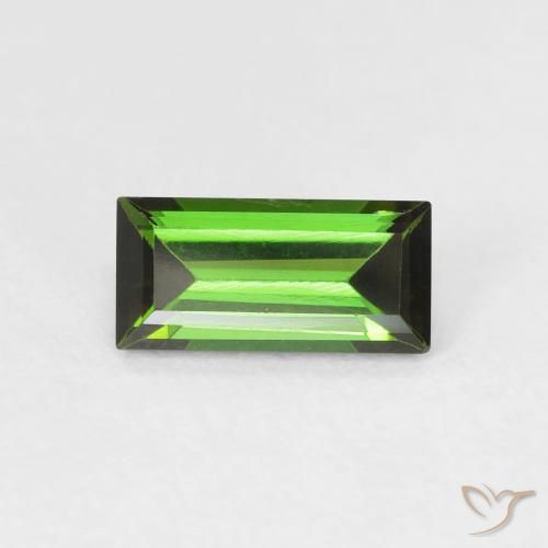 0.91ct Naturel Vert terreux Tourmaline, Baquette, VVS-VS