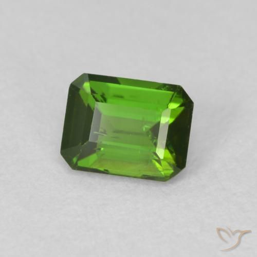 Tourmaline Vert terreux naturelle Octogone / coupe Émeraude, 0.53 ct, VS
