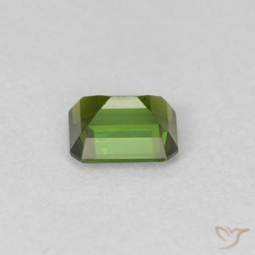 Tourmaline Vert terreux naturelle Octogone / coupe Émeraude, 0.53 ct, VS