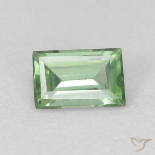 0.66ct Naturel Vert forêt léger Tourmaline, Baquette, VS