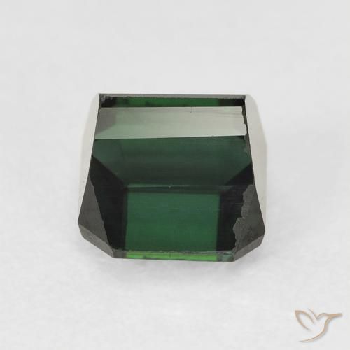 Tourmaline Vert foncé naturelle Octogone / coupe Émeraude, 1.48 ct, VVS