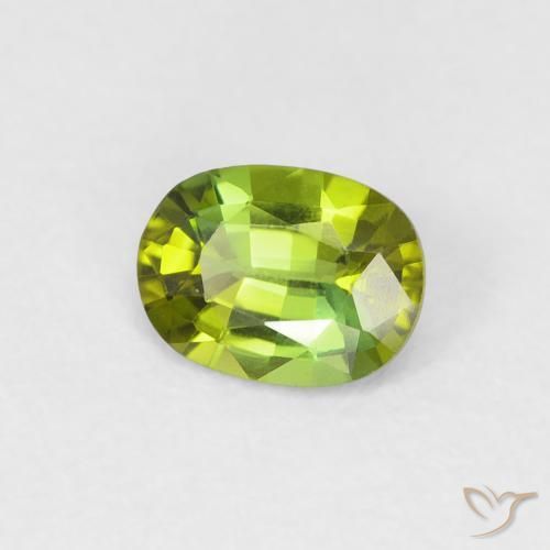 Tourmaline Vert moyen naturelle ovale, 0.45 ct, VVS