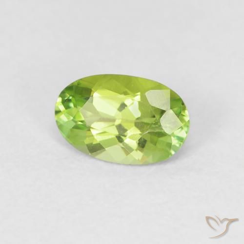 Tourmaline Vert clair naturelle ovale, 0.46 ct, VVS