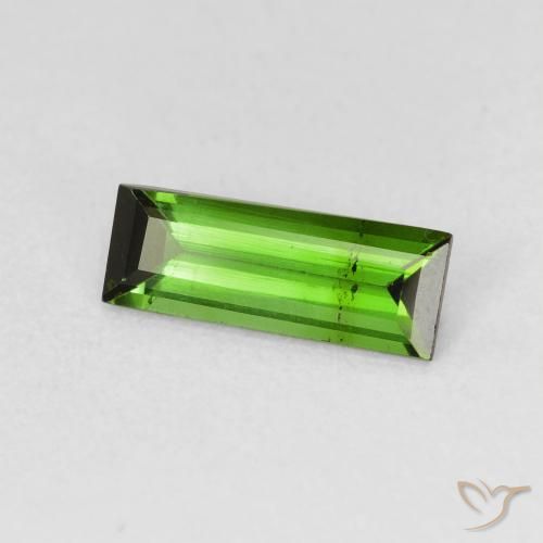 Tourmaline Medium Dark-Green naturelle Baquette, 1.08 ct, VS