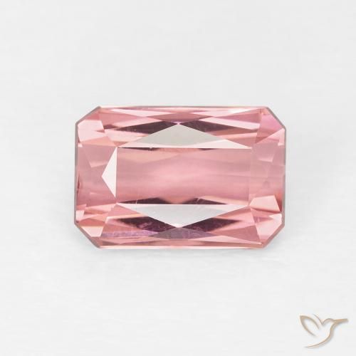 1.61ct Naturel Rose chaud et léger Tourmaline, Taille émeraude, VVS-VS