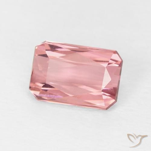 Tourmaline Rose chaud et léger naturelle Octogone / coupe Émeraude, 1.61 ct, VVS-VS