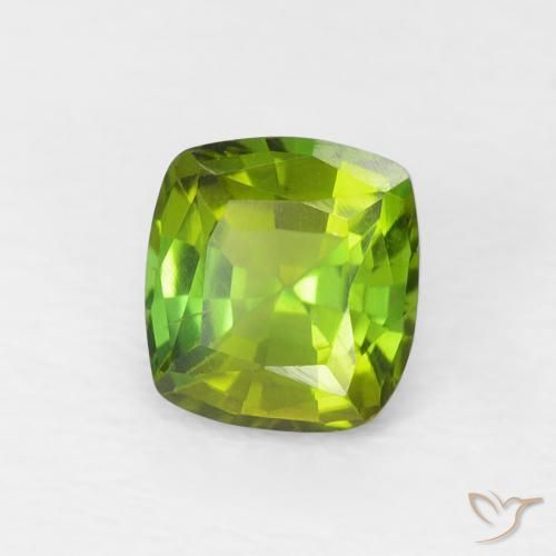 Tourmaline Vert éclatant naturelle Coussin, 0.66 ct, VVS-VS