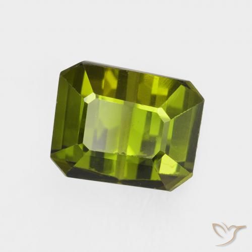 Tourmaline Vert foncé naturelle Octogone / coupe Émeraude, 1.36 ct, VVS