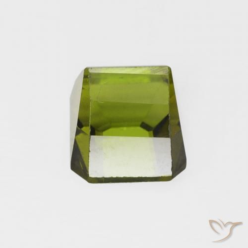 Tourmaline Vert foncé naturelle Octogone / coupe Émeraude, 1.36 ct, VVS