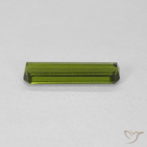 Tourmaline Vert terreux naturelle Octogone / coupe Émeraude, 0.82 ct, VVS