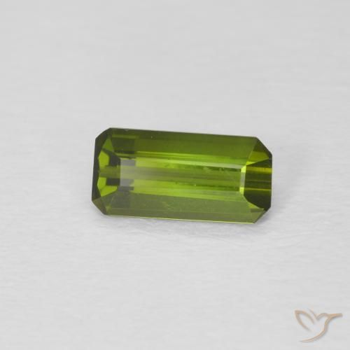Tourmaline Vert moyen naturelle Octogone / coupe Émeraude, 0.70 ct, VVS