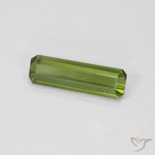 Tourmaline Vert foncé naturelle Octogone / coupe Émeraude, 0.82 ct, VVS