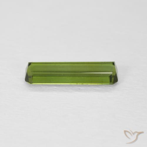 Tourmaline Vert foncé naturelle Octogone / coupe Émeraude, 0.82 ct, VVS