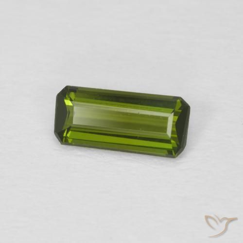 Tourmaline Vert foncé naturelle Octogone / coupe Émeraude, 0.64 ct, VVS