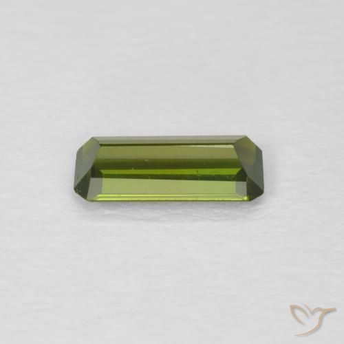 Tourmaline Vert foncé naturelle Octogone / coupe Émeraude, 0.64 ct, VVS