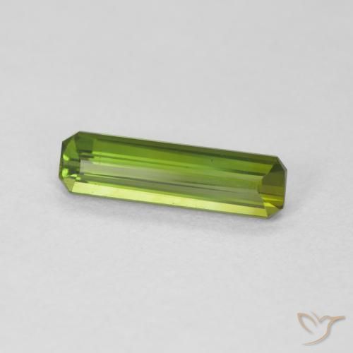 Tourmaline Vert terreux naturelle Octogone / coupe Émeraude, 0.82 ct, VVS