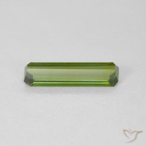 Tourmaline Vert terreux naturelle Octogone / coupe Émeraude, 0.82 ct, VVS