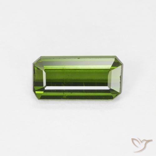 1.10ct Naturel Vert jaunâtre Tourmaline, Octogone / coupe Émeraude, VS, Photo A