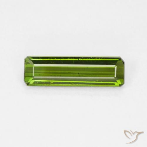 1.14ct Naturel Vert jaunâtre Tourmaline, Taille émeraude, VS