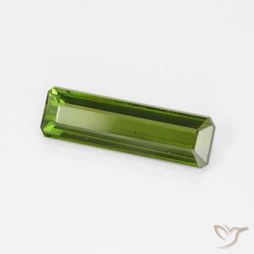 Tourmaline Vert jaunâtre naturelle Octogone / coupe Émeraude, 1.14 ct, VS