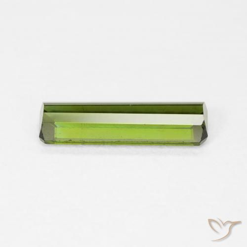 Tourmaline Vert jaunâtre naturelle Octogone / coupe Émeraude, 1.14 ct, VS