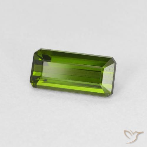 Tourmaline Vert foncé naturelle Octogone / coupe Émeraude, 1.00 ct, VVS-VS