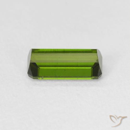 Tourmaline Vert foncé naturelle Octogone / coupe Émeraude, 1.00 ct, VVS-VS