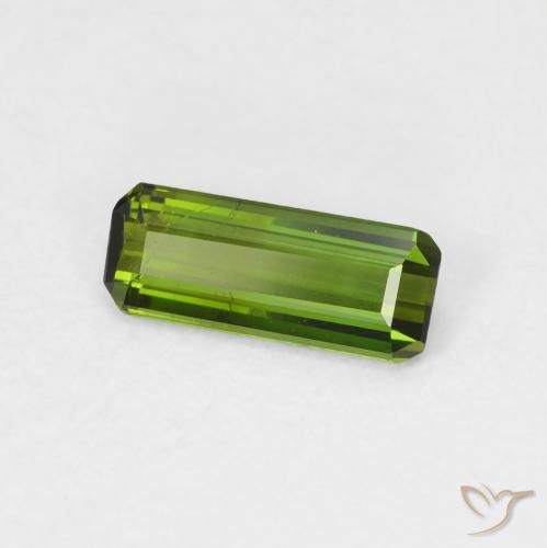Tourmaline Vert foncé naturelle Octogone / coupe Émeraude, 0.72 ct, VS